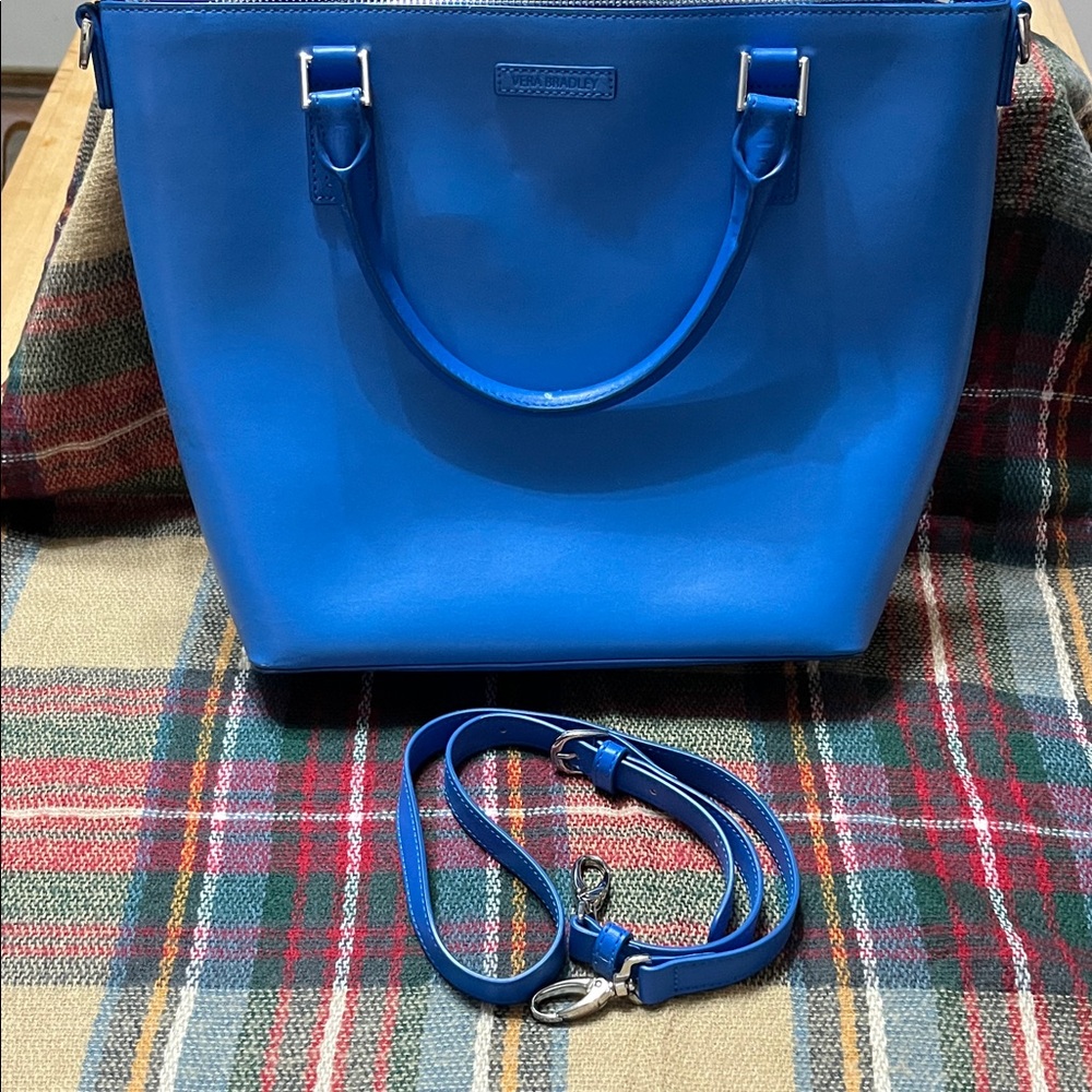 Vera Bradley Coastal Blue Tote Bag with Shoulder Strap
